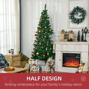 English Elm Homcom 7Ft Half Artificial Christmas Tree - Space-Saving Holiday Décor With 520 Lifelike Branches W2225P229610
