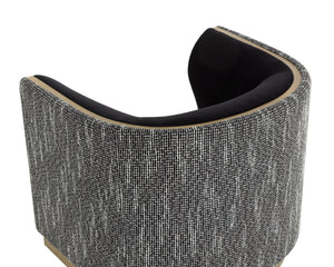 Sunpan Larron Armchair - Contemporary Two-tone Upholstery In Abbington Black & Hobbes Night, Durable Design Black Fabric 111937