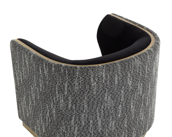 Sunpan Larron Armchair - Contemporary Two-tone Upholstery In Abbington Black & Hobbes Night, Durable Design Black Fabric 111937