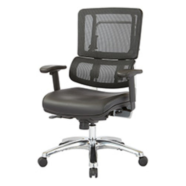 OSP Home Furnishings Vertical Mesh Back Manager Chair with Lumbar Support for Modern Home Office Use Dillon 99662C-R107