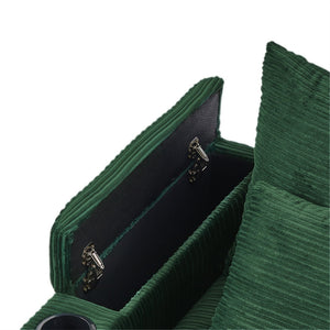 English Elm 95.3" Modern 3-Seater Sofa Sectional Couch With Storage, Usb Ports, Cup Holders & Movable Ottoman N719S001612F