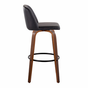 English Elm Toriano 30" Mid-Century Modern Barstool Set Of 2 With Swivel And Walnut Wood For Stylish Comfort B202S00696-GIGA