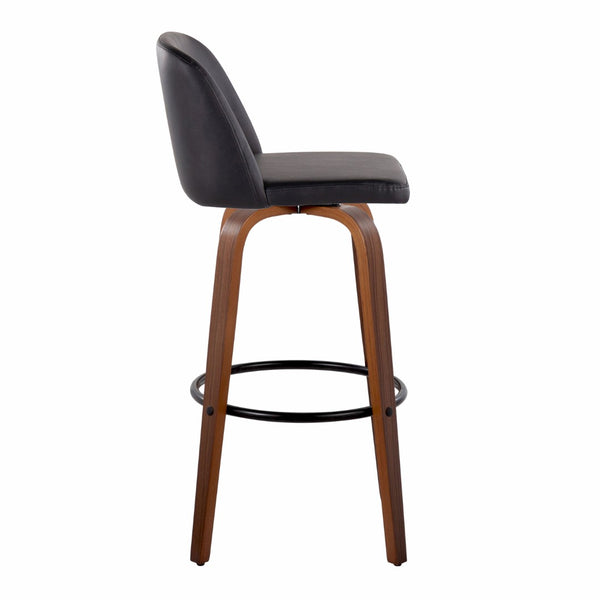 English Elm Toriano 30" Mid-Century Modern Barstool Set Of 2 With Swivel And Walnut Wood For Stylish Comfort B202S00696-GIGA
