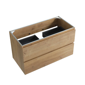 English Elm Alice36-106, Floating Bathroom Vanity Natural Oak Two Drawer Handle Free Wall Mount W1865P147103