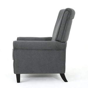 English Elm Christopher Knight Home® - Manual Charcoal Push Back Recliner — Compact Fabric Seat, Plush Support, Space-Saving Comfort for Homes 61369.00CCL