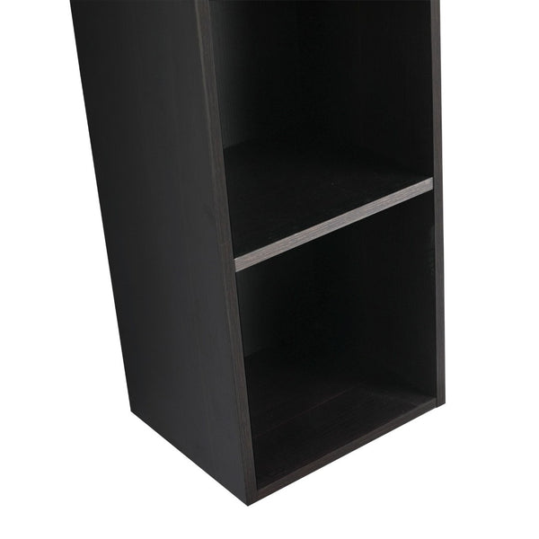 English Elm 12 Inch Wall Mounted Open Shelf Tower Dark Oak Finish for Bathroom or Study W1972P457978
