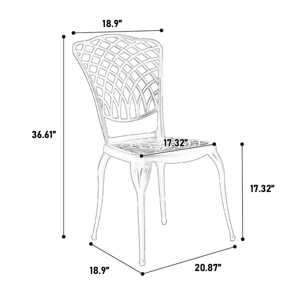 English Elm Bistro Set: Elegant 3-Piece Rustproof Cast Aluminum Patio Furniture For Outdoor Charm & Comfort W640P251291