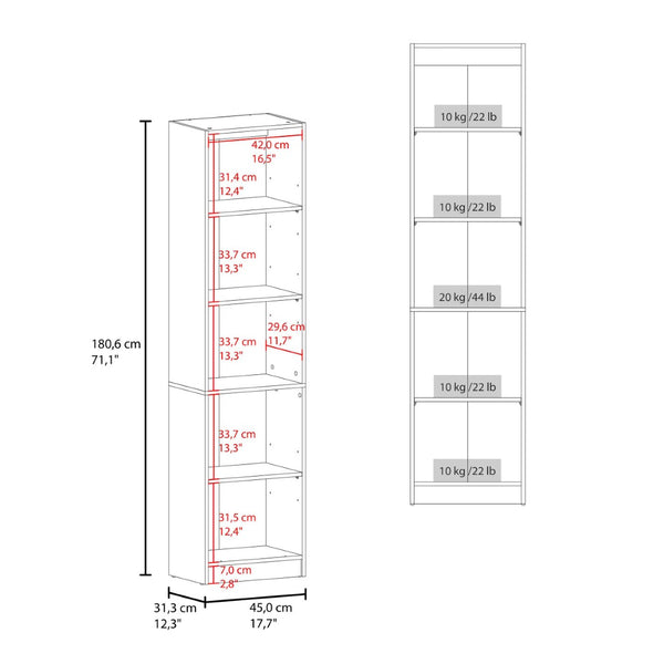 English Elm Wenge Finish Tall Narrow Storage Cabinet Five Tier Two Door Slim Vertical Organizer B062P483772
