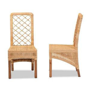 English Elm Modern Rattan Openwork Backrest Counter Stool Mahogany Frame for Kitchen Islands B2750P420423