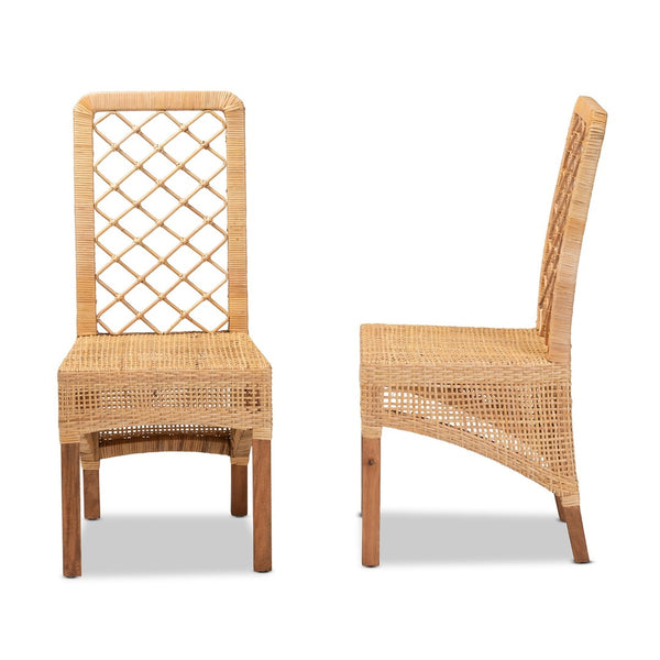 English Elm Modern Rattan Openwork Backrest Counter Stool Mahogany Frame for Kitchen Islands B2750P420423