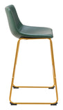 Augusta Barstool - Set of 2 Green & Gold 109961 Zuo Modern