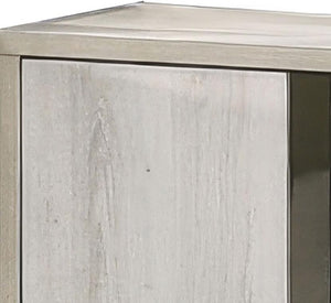 English Elm Contemporary White Wash Nightstand with Dovetail Drawers Chrome Handles Bedroom Storage B2741P435290