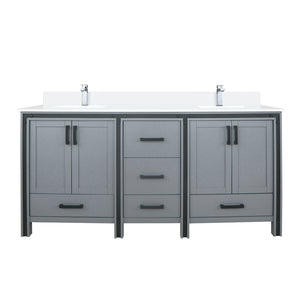 English Elm Dark Grey Double Bath Vanity With Cultured Marble Top, Faucet Set & Ample Storage For Modern Spaces B2731P260639
