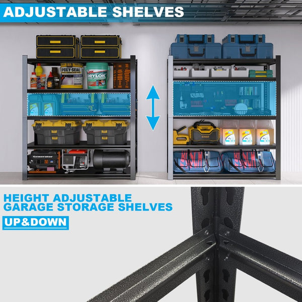English Elm 83.86" Steel 5-tier Adjustable Shelving Unit Heavy Duty Rack for Garage Pantry T3625P497813