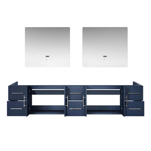 English Elm Navy Double Bath Vanity 84" W x 22" D with Two 36" LED Mirrors, Spacious Storage & Fully Assembled B2731S00557