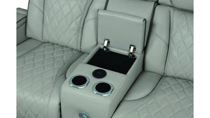 English Elm Fortuner 3PC Gray Faux Leather Living Room Set with LED, Massage, Power Recliners, Bluetooth Speakers B009S01498