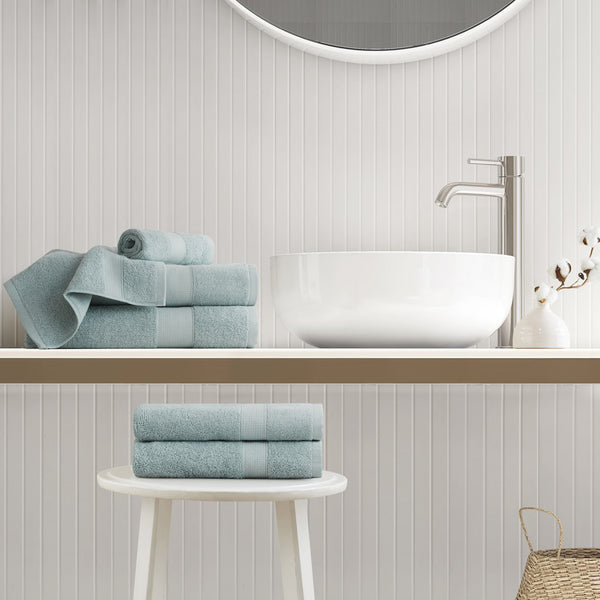 JLA Home Comfort Spaces - 500GSM Plush 6pc Towel Set Crafted from 100% Turkish Cotton for Spa Softness, Quick-Dry, Oeko-Tex Safe Seafoam AM73-0233