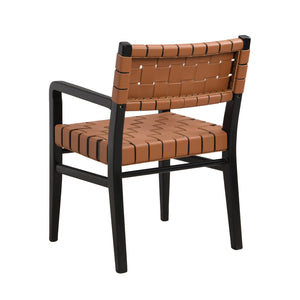 English Elm Christopher Knight Home® - DINING Chair Set of 2 PU Leather Dining Chairs with Rubberwood Frame, Modern Industrial Elegance Brown 74689.00BRN