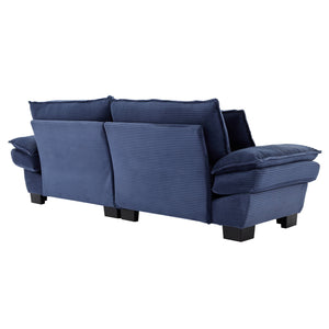 English Elm Corduroy Stylish Sleeper Sofa Loveseat with Dual-Layer Cushions & Two Support Pillows, Sturdy Frame Blue W676P184142