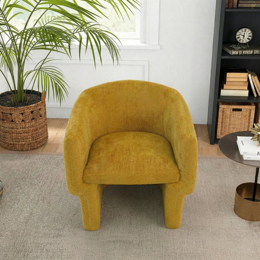 English Elm Wichita Chenille Lounge Chair Scandinavian Curved Arm Accent Seat for Living Room B183P493700