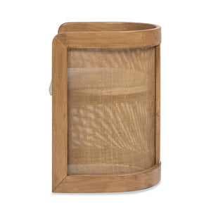 English Elm Jennifer Taylor Home - Lilith Curved Rattan Upholstered Dining Chair 20.5" White — Stain‑Resistant High‑Performance Fabric, Solid Rubberwood Frame B2719P238493