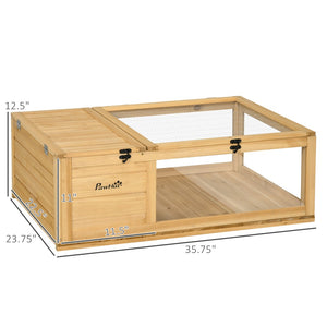 English Elm Pawhut Wooden Tortoise House - Versatile Indoor/Outdoor Habitat For Turtles, Lizards & Geckos W2225P200653-GIGA