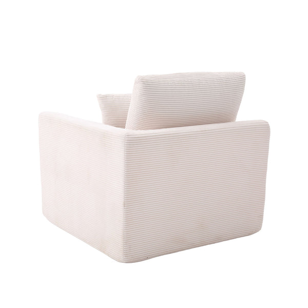 English Elm UNITED Cloud Couch Modular Sectional Sofa with Corduroy Cover, Ergonomic 2-Seater, No Assembly Needed Beige W1568P371117