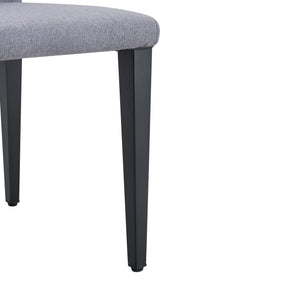 English Elm Four Linen-Cotton Dining Chairs with Sturdy Metal Legs, Breathable Upholstery, Sleek Minimalist Design Black,Light Gray W1151P263121