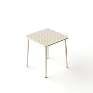 English Elm Sera outdoor square table - waterproof metal courtyard bistro table for balcony, villa, versatile seating Retro White W3318P306363