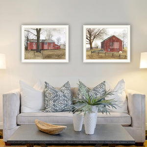 English Elm Trendy Decor 4u Billy Jacobs Rural Barn Two Piece Wood Framed Wall Art Set B067P254080