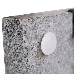 English Elm Christopher Knight Home® - MOJAVE Granite Umbrella Base Natural Grey - Heavy 22" Square Stone Stand, Stainless Pole Support N775P256431N
