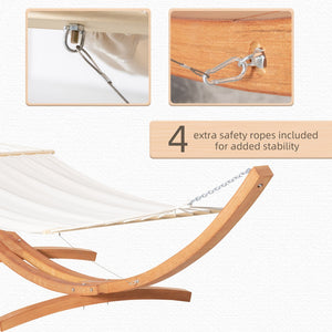 English Elm Outsunny Extra Large Cotton Hammock With Stand - Boho Style, No Trees Needed, Perfect For Relaxing Indoors & Outdoors W2225P174062-GIGA