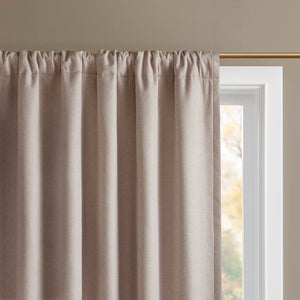 English Elm 2-pk Blackout Curtain Panels Quilted Thermal Noise Reducing Bedroom Privacy Drapes Linen B035P496612