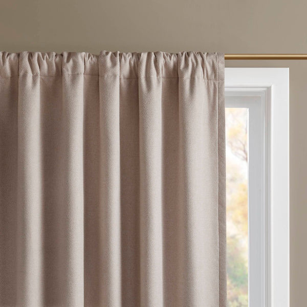 English Elm 2-pk 52x95 Total Blackout Curtain Panels Noise Reducing Embossed Bedroom Set Linen B035P496613