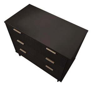 English Elm Granville 38" Dresser In Black - Elegant Solid Wood Design With 3 Drawers & Glam Gold Accents B365S00075
