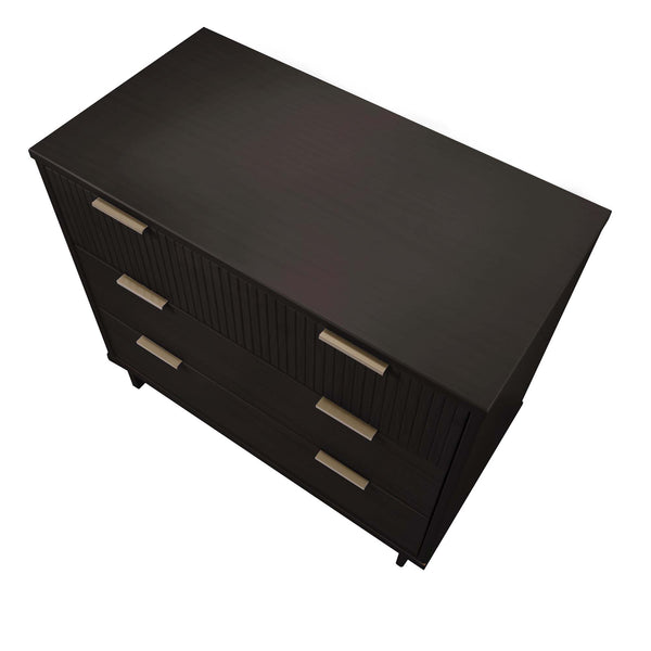 English Elm Granville 38" Dresser In Black - Elegant Solid Wood Design With 3 Drawers & Glam Gold Accents B365S00075