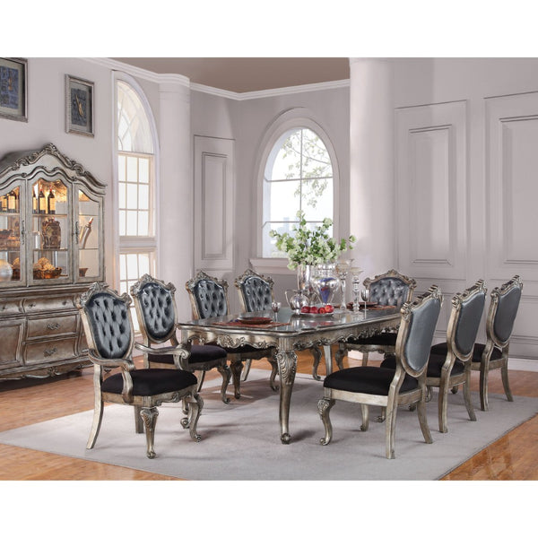 English Elm Silver Grey Tufted Side Chairs Set Of 2 - Elegant Crown-Back Design For Dining Or Boudoir Style B062P209234-GIGA