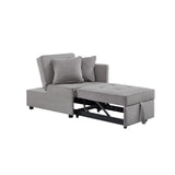 English Elm Chair Bed 4 In 1 Convertible Recliner Couch Sleeper Sofa Bed W/Sturdy Wood Frame For Living Room, Bedroom, Small Space Polyester Upholstery Grey