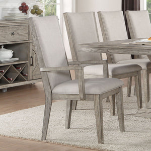 English Elm Grey Padded Arm Chair Set Of 2 - Stylish Modern Comfort With Grey Oak Accents For Any Space B062P209279