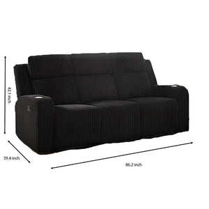 English Elm 2+3 Seat Corduroy Reclining Sofa Set with Bluetooth Speaker and Wireless Charging Console W3900S00017