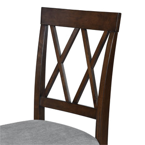 English Elm Dining Room Chairs Set of 2 Upholstered Accent Side Chairs with Padded Seat and Solid Wood Legs, Stylish Brown N752P216388D