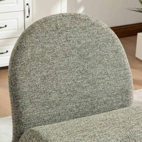 English Elm 24.8 Inch Chenille Armless Accent Chair with Matching Storage Ottoman for Any Room Green W3098P451470