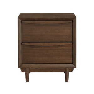 English Elm Classic Frazier Park Nightstand with 2 Drawers in Brown Cherry Finish — Traditional Lodge Style Charm and Durable Hardware Walnut 28 L x 19.75 W x 28.75 H B011P286836