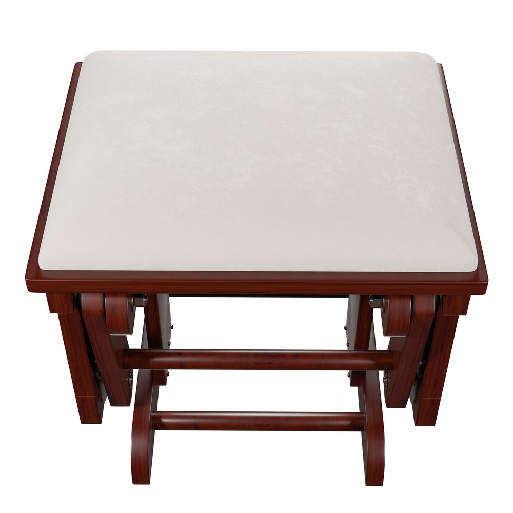 English Elm Glider Beige Microfiber Chair w Ottoman - Luxurious Smooth Gliding Motion, Side Pocket, Solid Wood Craftsmanship B011P373712