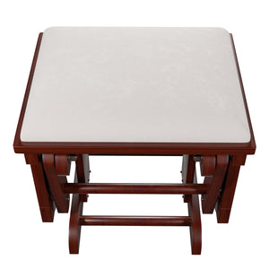 English Elm Glider Beige Microfiber Chair w Ottoman - Luxurious Smooth Gliding Motion, Side Pocket, Solid Wood Craftsmanship B011P373712