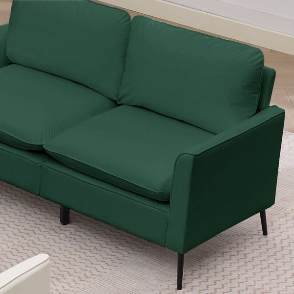 English Elm Ts Cat Paw Faux Leather Accent Chair Nordic Retro Loveseat with Lumbar Support Green W2311S00011
