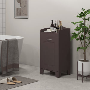 English Elm HOMCOM 31" Tilt-Out Laundry Hamper with Pull-Out Basket, MDF Bathroom Storage Cabinet, Coffee W2225P216992
