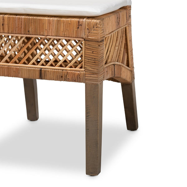 English Elm Modern Handcrafted Seagrass Woven Mahogany Counter Stool for Kitchen Island B2750P467636