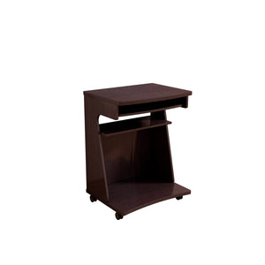 English Elm Utility Compact Mobile Cart with Gliding Shelf, Two Storage Shelves, Locking Casters, Rounded Corners Espresso B107P269955