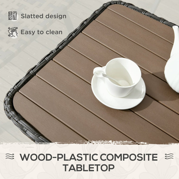 English Elm Outsunny Hand-Woven Rattan Coffee Table With Storage Shelf – Stylish, Weather-Resistant Outdoor Table W2225P174031-GIGA